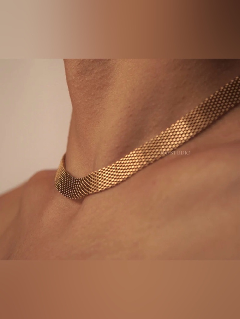 Gold Woven Chain Necklace and Bracelet 

Stainless Steel Set - Picture 2 of 5